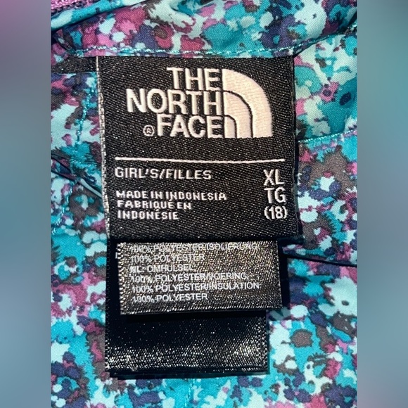 NORTH FACE Girls Reversible Mossbud Swirl Jacket Past‎ Seas X-Large 18 G5 - Picture 10 of 11